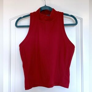Everlane Perform Red Crop Tank Top Built in Bra Size Medium
